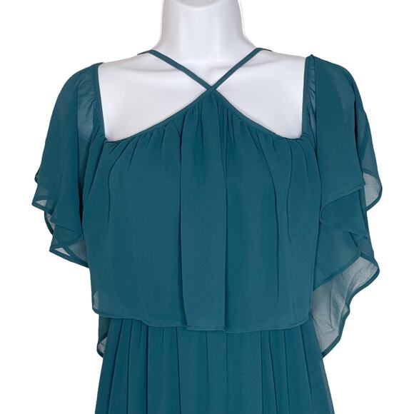 Show Me Your MuMu Rebecca Ruffle Dress Medium Deep Jade NWOT - Picture 12 of 13